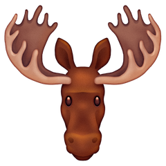 Bagaimana emoji Moose kelihatan di Emojipedia.