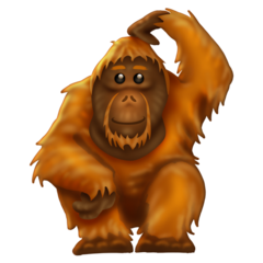 Bagaimana Orangutan emoji terlihat di Emojipedia.