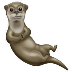 Bagaimana Otter emoji terlihat di Emojipedia.