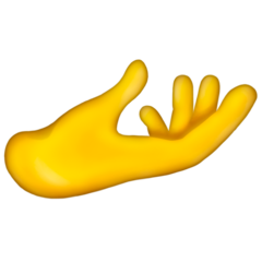 Como o emoji do Mão com a palma para cima é exibido no Emojipedia.