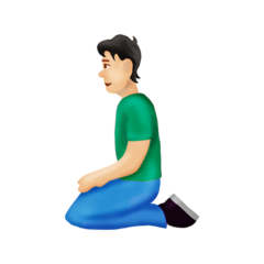 Bagaimana Person Kneeling: Light Skin Tone emoji terlihat di Emojipedia.