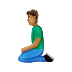 How Person Kneeling: Medium Skin Tone emoji looks on Emojipedia.