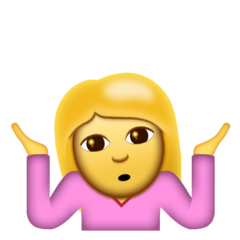 How Person Shrugging emoji looks on Emojipedia.