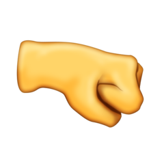 Bagaimana Right-Facing Fist emoji terlihat di Emojipedia.