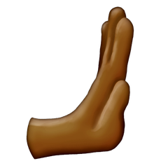 Hvordan Hånd skubber mod højre: medium til mørk teint emoji ser ud på Emojipedia.