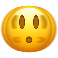 Πώς φαίνεται το emoji Πρόσωπο που κουνιέται στο Emojipedia.