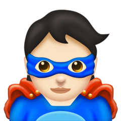 Cómo se ve el emoji Personaje de superhéroe: tono de piel claro en Emojipedia.