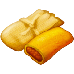 How Tamale emoji looks on Emojipedia.