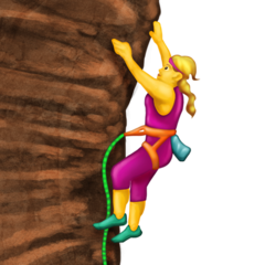 How Woman Climbing emoji looks on Emojipedia.