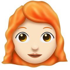 Hoe Vrouw: lichte huidskleur, rood haar emoji eruit ziet op Emojipedia.