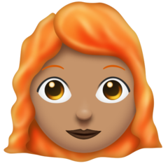 Bagaimana Woman: Medium Skin Tone, Red Hair emoji terlihat di Emojipedia.