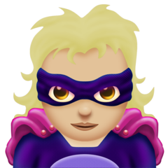 Bagaimana Woman Supervillain: Medium-Light Skin Tone emoji terlihat di Emojipedia.