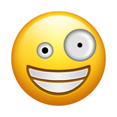 How Zany Face emoji looks on Emojipedia.