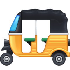 Bagaimana Auto Rickshaw emoji terlihat di Facebook.