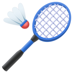 Jak wygląda emoji Badminton w Facebook.