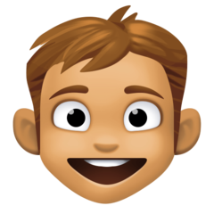 How Boy: Medium Skin Tone emoji looks on Facebook.