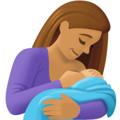 Bagaimana Breast-Feeding: Medium Skin Tone emoji terlihat di Facebook.