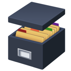 How Card File Box emoji looks on Facebook.