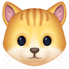 Hoe Kattengezicht emoji eruit ziet op Facebook.