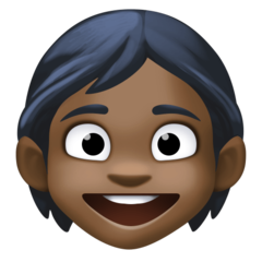 Bagaimana Child: Dark Skin Tone emoji terlihat di Facebook.