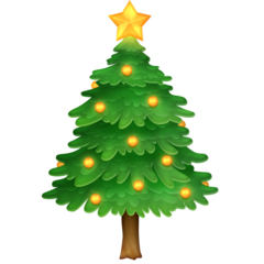 Bagaimana Christmas Tree emoji terlihat di Facebook.