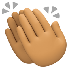 Bagaimana Clapping Hands: Medium Skin Tone emoji terlihat di Facebook.