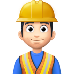 Cómo se ve el emoji Profesional de la construcción: tono de piel claro en Facebook.