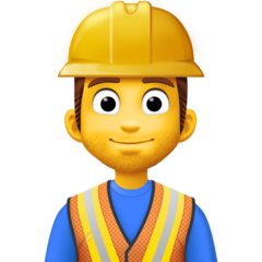 Cómo se ve el emoji Profesional de la construcción en Facebook.