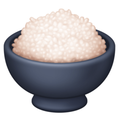 Cómo se ve el emoji Arroz cocido en Facebook.