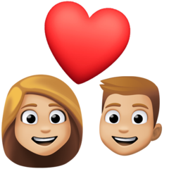 How Couple with Heart: Medium-Light Skin Tone emoji looks on Facebook.