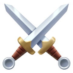 Bagaimana Crossed Swords emoji terlihat di Facebook.