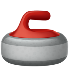 Como o emoji do Pedra de curling é exibido no Facebook.