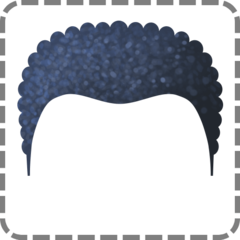 Como o emoji do Cabelo cacheado é exibido no Facebook.