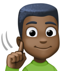 Bagaimana Deaf Man: Dark Skin Tone emoji terlihat di Facebook.