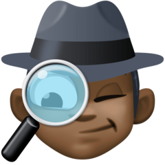 Hoe Detective: donkere huidskleur emoji eruit ziet op Facebook.