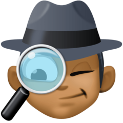 Hoe Detective: donkergetinte huidskleur emoji eruit ziet op Facebook.