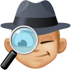 Cómo se ve el emoji Detective: tono de piel claro medio en Facebook.