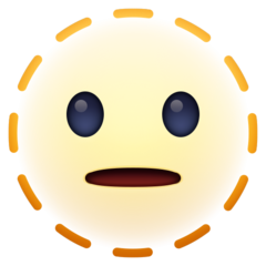 How Dotted Line Face emoji looks on Facebook.