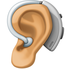 How Ear with Hearing Aid: Medium Skin Tone emoji looks on Facebook.