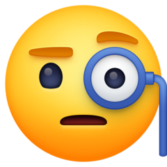 How Face with Monocle emoji looks on Facebook.