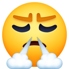 Bagaimana Face with Steam From Nose emoji terlihat di Facebook.