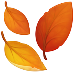 How Fallen Leaf emoji looks on Facebook.