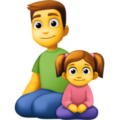 Cómo se ve el emoji Familia: hombre y niña en Facebook.