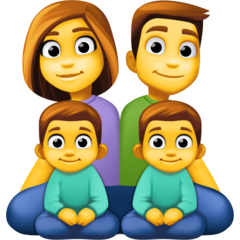 Como o emoji do Família: homem, mulher, menino e menino é exibido no Facebook.