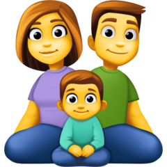 How Family: Man, Woman, Boy emoji looks on Facebook.