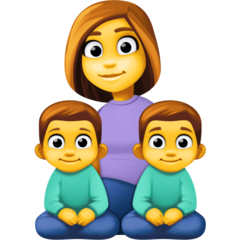 Cómo se ve el emoji Familia: mujer, niño, niño en Facebook.