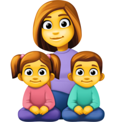 How Family: Woman, Girl, Boy emoji looks on Facebook.