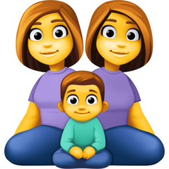 Cómo se ve el emoji Familia: mujer, mujer, niño en Facebook.