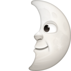 A quoi ressemblent les emoji Premier quartier de lune avec visage sur Facebook.