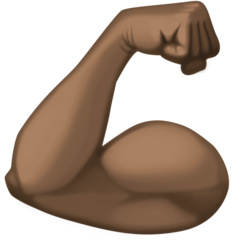 Bagaimana Flexed Biceps: Dark Skin Tone emoji terlihat di Facebook.